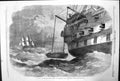 Antique Print Man Overboard New System Lowering Detatching Ships Boats 1860