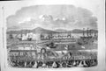 Antique Old Print Laying Foundation Stone Albert Harbour Greenock Ship 1862