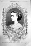 Antique Print Her Royal Highness Princess Alexandra Portrait Striegler 1862