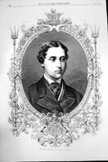 Original Old Antique Print His Royal Highness Prince Wales Portrait 1862 19th