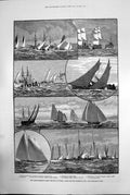 Antique Print Mediterranean Sea Fleet Regatta Palma Race Admirals Cup 1881 19th