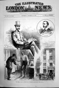 Original Old Antique Print Arrest Mr Parnell Mp Morrisons Hotel Dublin 1881