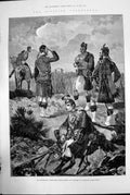 Antique Print 2Nd Perthshire Highlanders Officers Inverness Kilt Horse 1881