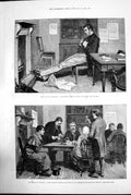 Antique Print State Ireland Rent Agents Office Drinking Honours Health 1881