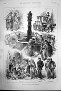 Antique Print Sketches In The Streets Berne Switzerland Police Loafers 1893