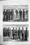 Antique Print Queens City Edinburgh Rifle Volunteers Brigade Scottish 1881 19th