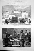 Old Print Kilmainham Jail Surrendering Arms Proclaimed State Ireland 1881 19th