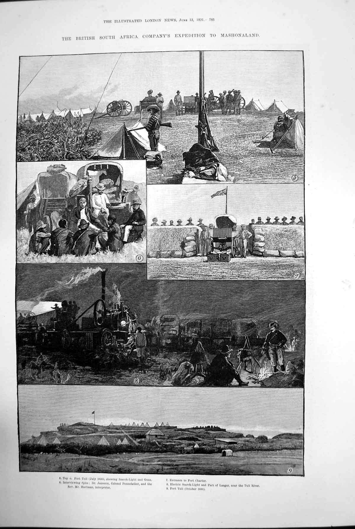 Old British South Africa Expedition Mashonaland Fort Tuli Spies 1891 Victorian
