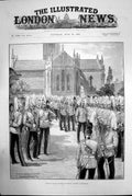 Original Old Antique Print Church Parade The HousehCavalry At Windsor 1891 19th