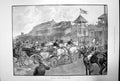 Original Old Antique Print Ascot Races Arrival The Royal Party Horseracing 1891