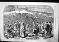 Antique Print Cotton Famine Distributing Coal Castle-Field Manchester 1862 19th