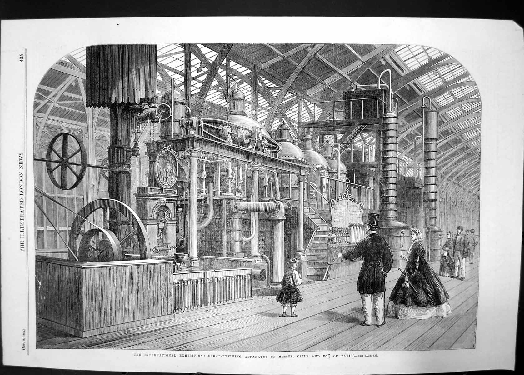 Old Antique Print Sugar Refining Apparatus Messrs Caile And Co Paris 1862 19th