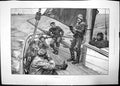 Antique Print Sunday At Sea 1891 Movat Lovdan Boat Sailing Men Prayer Bible