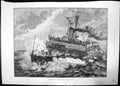 Antique Old Print Battleship The Admiral Class Heavy Weather 1890 Boat Sea 19th