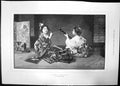 Old Antique Print Japanese Musicians 1890 Geisha Drum Guitar Women Moore 19th