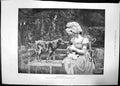 Antique Old Print The Presentation 1890 Paris Salon Tenre Woman Dog Puppies