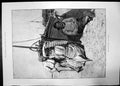 Original Old Antique Print Eve The Parting Rainey 1890 Woman Men Boat Sail Hat