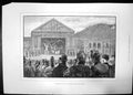 Antique Old Print Passion Play Ober Ammergau Theatre 1890 Crowd Lucien Davis