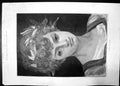 Original Old Antique Print Girl Capri 1884 Portrait Flowers Gardner Victorian