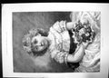 Original Old Antique Print Waiting For Partner 1884 Girl Dress Flowers Portrait