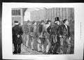 Original Old Antique Print Sketches In Newgate Visiting Day 1873 Men Suit Gate