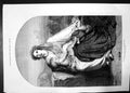 Original Old Antique Print Repose In Egypt Paul Delaroche 1873 Woman Baby Angel