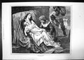 Original Old Antique Print Shipwrecked Jerichau Women Child 1872 Man Sea 19th