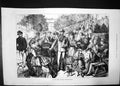 Original Old Antique Print Kursaal Terrace Hombourg Es Monts 1871 Women Dog