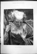 Original Old Antique Print King Lear By W Holyoake