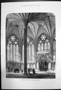 Original Old Antique Print Chapel House Westminster Abbey Lately Restored 1873