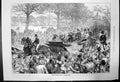Original Old Antique Print Queen Victorias Visit To Victoria Park 1873 19th