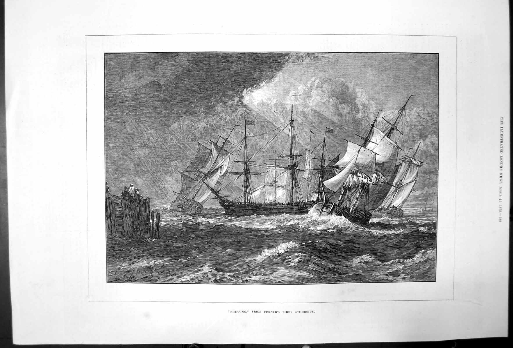 Original Old Antique Print Shipping From Turners Liber Studiorum 1873 Victorian