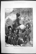 Original Old Antique Print Natives Caucasus North Mingrelia 1873 19th