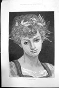 Original Old Antique Print A Girl Capri Engraved By W B Gardner 1884 Victorian