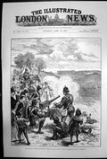 Antique Old Print Easter Volunteer Manoeuvres Defeat Summerhouse Hill 1890 19th