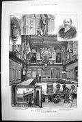 Old Antique Print London City Guilds Haberdashers Company F Truscott 1884 19th