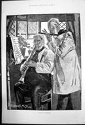 Old Antique Print Village Waits Rehearsing Edward King Playing Music 1884 19th