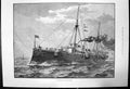 Original Old Antique Print Hms Mersey New Swift Cruiser Jr Wells 1887 Victorian