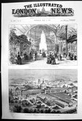 Old Antique Print Manchester Royal Jubillee Exhibition Central Dome 1887 19th