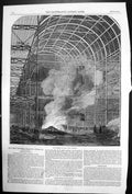 Antique Print Great Exhibition Building Transept By Night The Bonfire 1850 19th