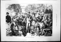 Original Old Antique Print On The Kursall Terrace Hombourg Es Monts 1871 19th