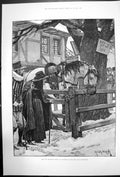 Antique Old Print The Lost Troopers Horse Rc Woodville English Civil War 1887