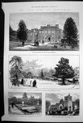 Original Old Antique Print Funeral Lord Iddesleigh Pynes Near Exeter 1887 19th