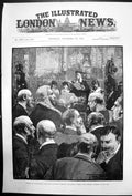 Old Antique Print Opening Parliament Lord Chancellor Queens Speech 1890 19th