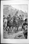 Old Antique Print Rc Woodville Gregory Equipage Escorted Versailles 1891 19th