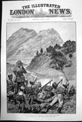 Original Old Antique Print Manipur Garrison Rtreating To Silchar Lt H Cole 1891