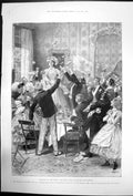 Old Antique Print Trelawny The Wells Pineros New Play Court Theatre 1898 19th