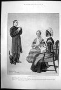 Old Antique Print Humours The Elections Misses Tiffin Rev G Gosling 1895 19th
