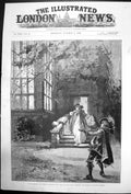 Old Antique Print Haddon Hall Sullivans Opera Flight Dorothy Vernon 1892 19th