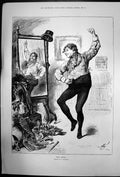 Old Print The Ideal By F Barnard Looking In Mirror Fancy Dress Ball 1892 19th